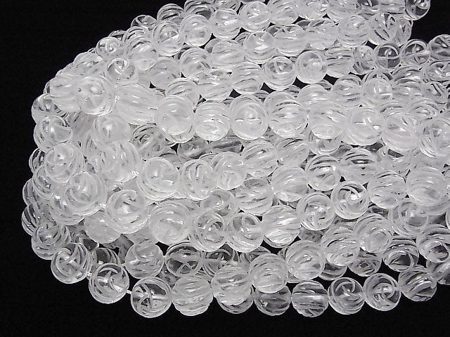 Crystal Quartz AAA Round Rose Cut 16mm 1/4 or 1strand beads (aprx.15inch/36cm)