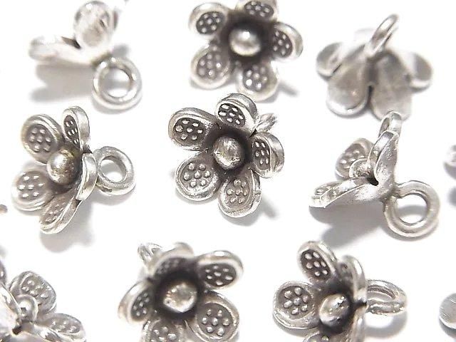 Karen Silver Flower Ornament Charm 10x10x4mm 1pc