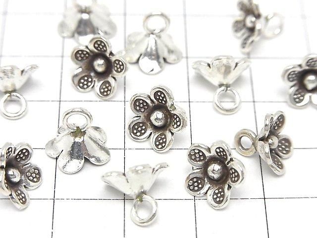 Karen Silver Flower Ornament Charm 10x10x4mm 1pc