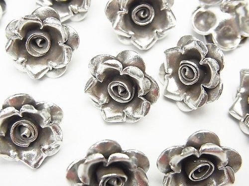 Karen Silver Rose Charm, 13x13x5mm, 1pc