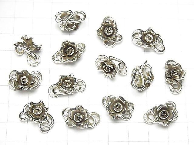 Karen Silver Rose Charm with Small Hook (1pc)