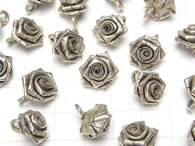 Karen 銀玫瑰吊飾 13x13mm 1個