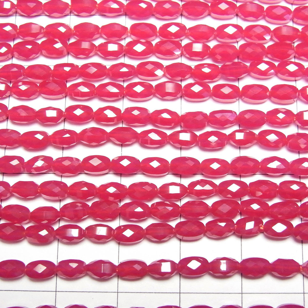 Synthetic Ruby AAA Faceted Rice 5x3x3mm half or 1strand beads (aprx.15inch/36cm)High Quality!