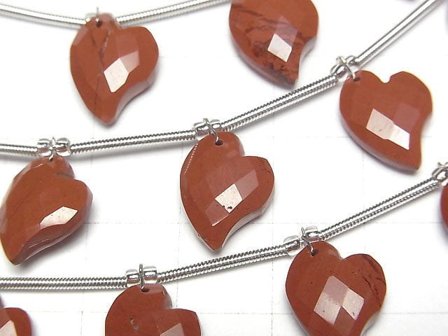 Red Jasper Heart cut 13x10mm half or 1strand beads (6pcs)