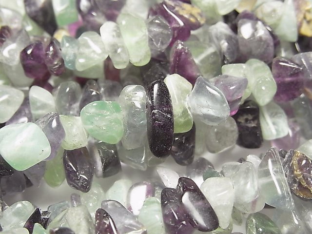 Multicolor Fluorite AA++ Chips (Small Nugget) 1strand beads (aprx.15inch/37cm)