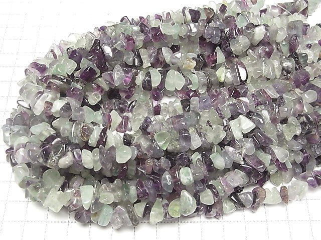 Multicolor Fluorit AA++ Chips (Kleine Nugget) 1strang Perlen (ca. 15 Zoll/37 cm)