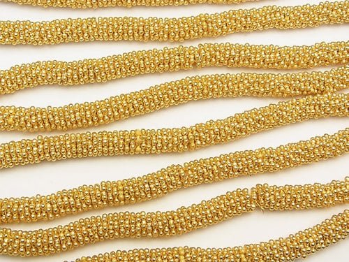 Copper Rondelle 8x8x2mm 18KGP half or 1strand beads (aprx.7inch/18cm)