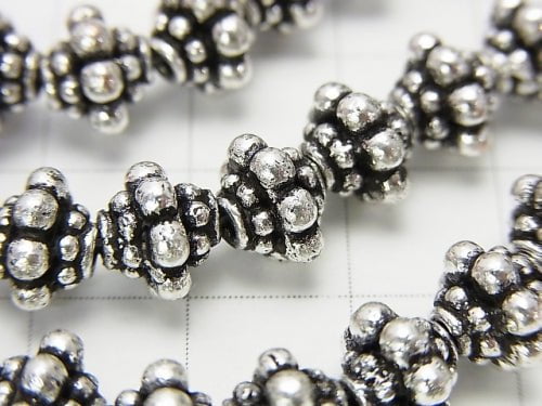 Copper Rondelle 8 x 8 x 7 mm Silver Coating Oxidized Finish half or 1 strand beads (aprx.7 inch / 18 cm)