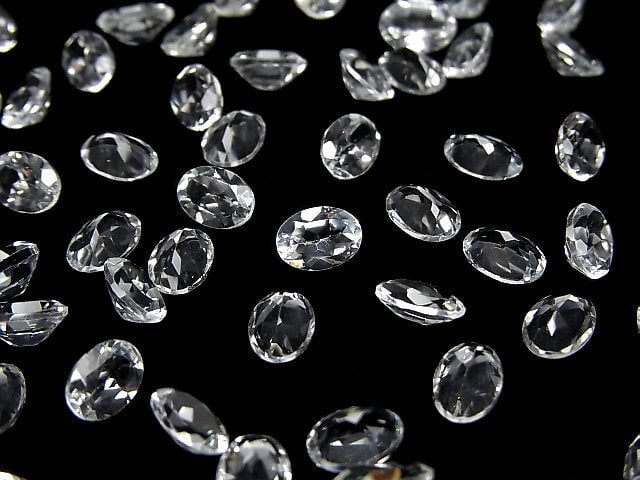 Hochwertiger weißer Topas AAA Lose Stein Oval facettiert 7x5mm 5Stück