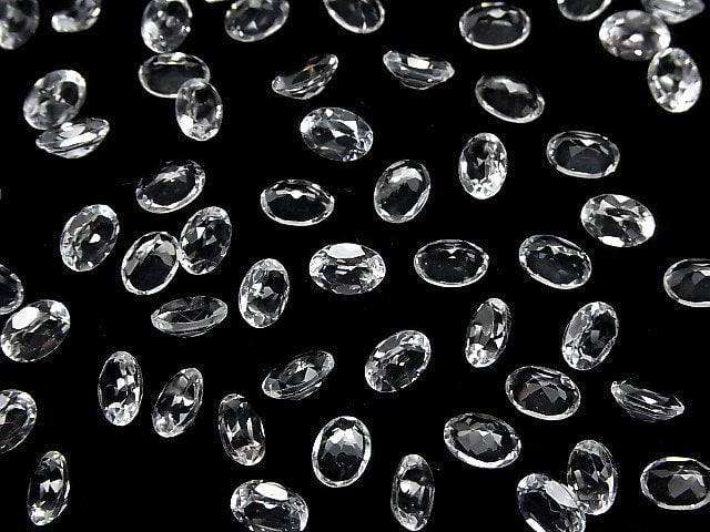 Hochwertiger weißer Topas AAA Lose Stein Oval facettiert 7x5mm 5Stück