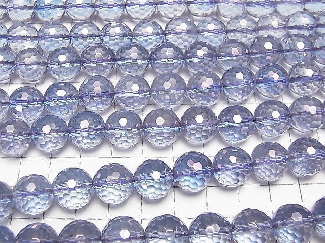 Cosmo Aura Crystal Quartz 128Faceted Round 12mm 1/4 or 1strand beads (aprx.15inch/38cm)