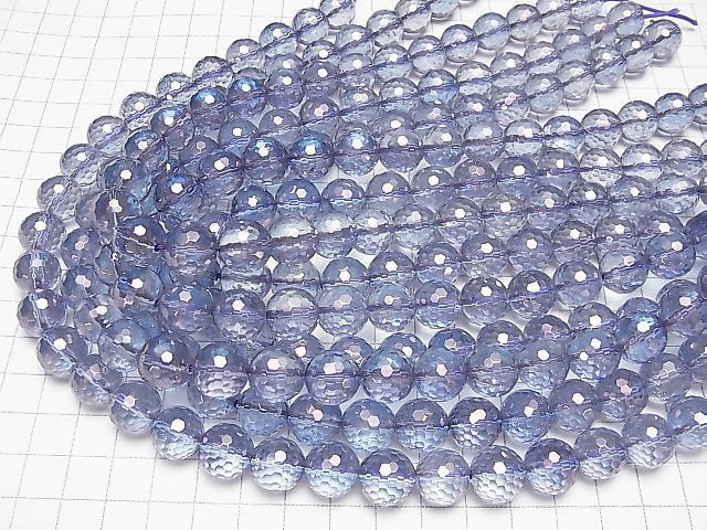 Cosmo Aura Crystal Quartz 128Faceted Round 12mm 1/4 or 1strand beads (aprx.15inch/38cm)