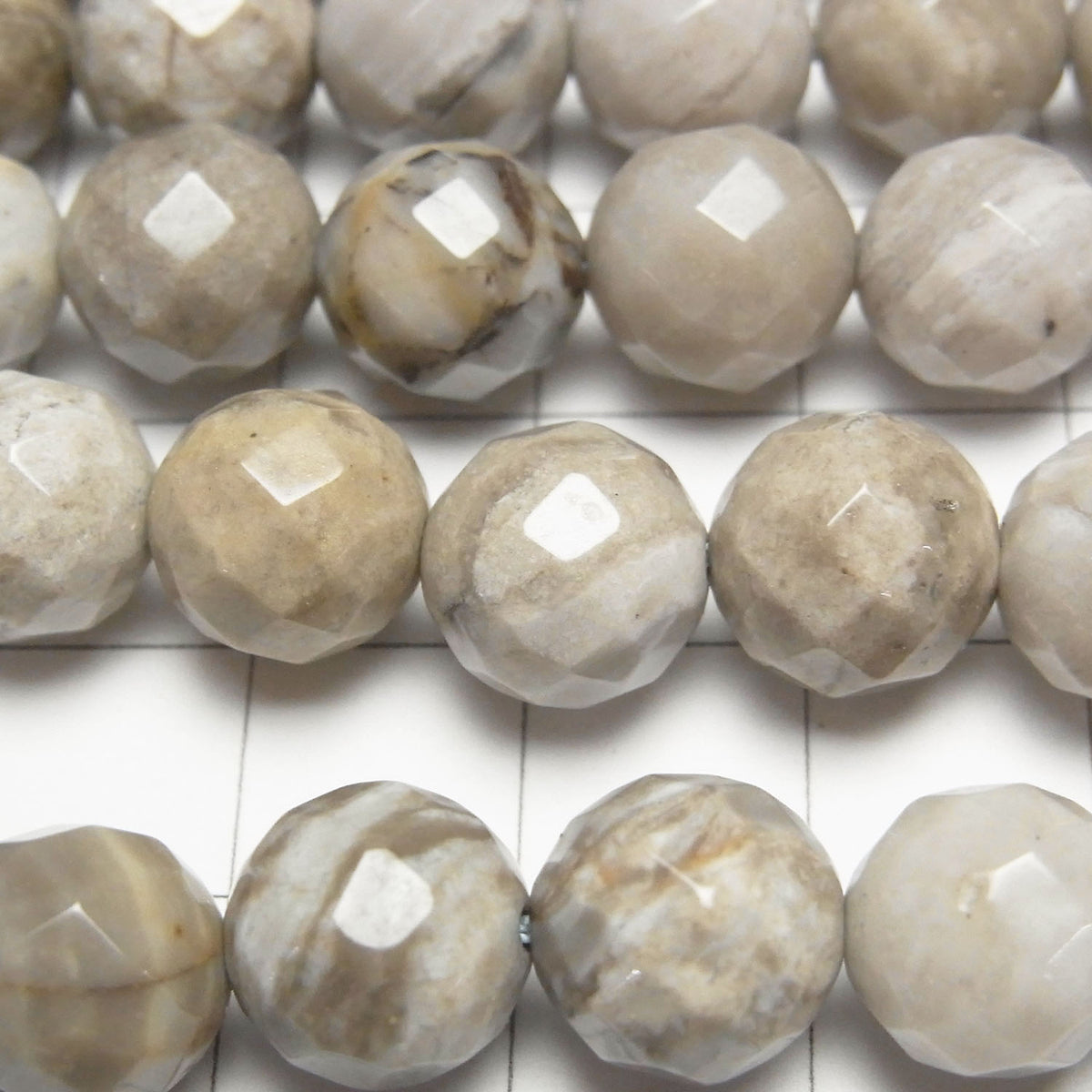 Silver Leaf Jasper 64Faceted Round 10mm half or 1strand beads (aprx.15inch/37cm)