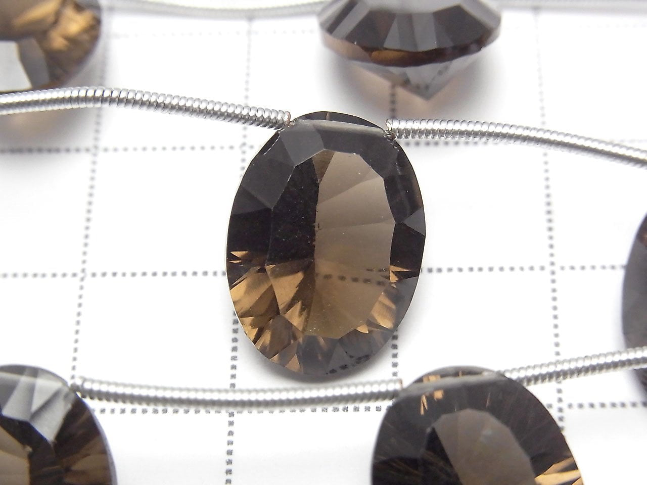 High Quality Smoky Quartz AAA Oval Concave Cut 16x12mm 1strand beads (4pcs )