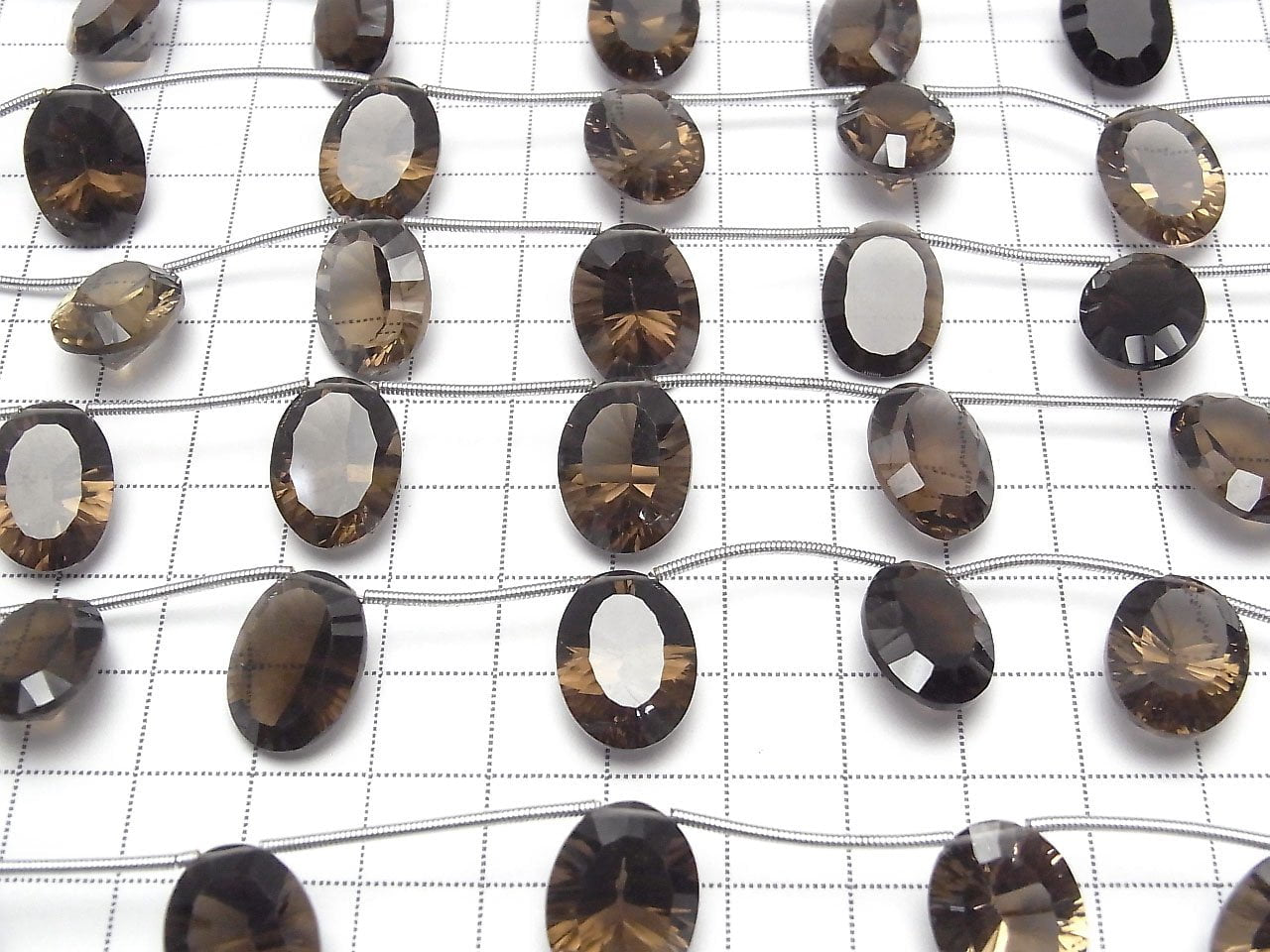 高品質煙晶 AAA 橢圓形凹面切割 16x12mm 1串珠子 (4顆)