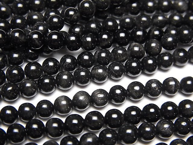 Black Tiger's Eye AAA Round 4mm 1strand beads (aprx.15inch/38cm)