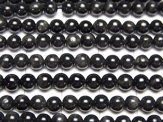 Black Tiger's Eye AAA Round 4mm 1strand beads (aprx.15inch/38cm)