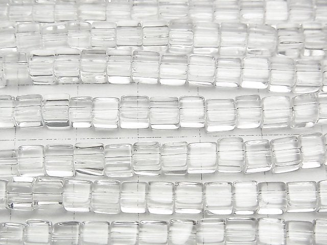Crystal Quartz AAA Cube 4x4x4mm 1/4 or 1strand beads (aprx.15inch/38cm)