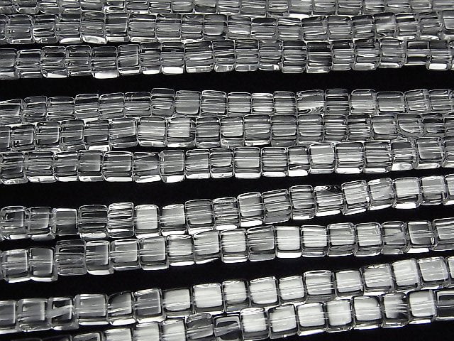 Crystal Quartz AAA Cube 4x4x4mm 1/4 or 1strand beads (aprx.15inch/38cm)