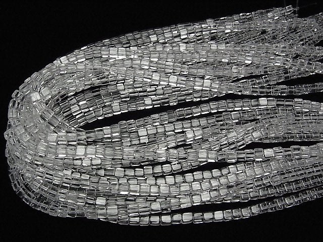 Crystal Quartz AAA Cube 4x4x4mm 1/4 or 1strand beads (aprx.15inch/38cm)