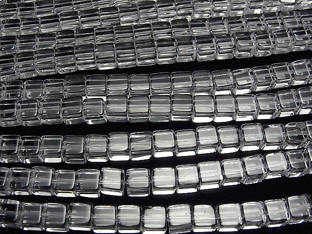 Crystal Quartz AAA Cube 6x6x6mm half or 1strand beads (aprx.15inch/37cm)