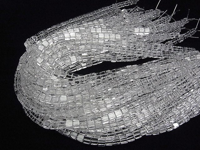 Crystal Quartz AAA Cube 6x6x6mm half or 1strand beads (aprx.15inch/37cm)