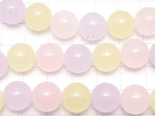 彩色混合玉石圓珠 12毫米 1串 (約15英吋/36公分)