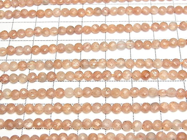 Sonnenstein AA++ Facettiert Münze 4x4x2mm 1strang Perlen (ca. 15 Zoll / 37 cm)