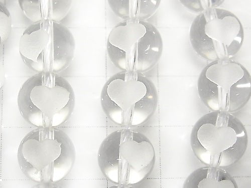 Heart Carving! Crystal Quartz AAA Round 8mm,10mm,12mm,14mm 1/4 or 1strand beads (aprx.14inch/35cm)