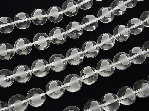 Heart Carving! Crystal Quartz AAA Round 8mm,10mm,12mm,14mm 1/4 or 1strand beads (aprx.14inch/35cm)