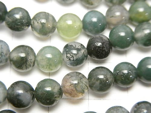 Moss Agate Round 6mm 1strand beads (aprx.15inch/36cm)