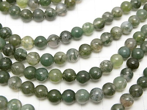 Moss Agate Round 6mm 1strand beads (aprx.15inch/36cm)