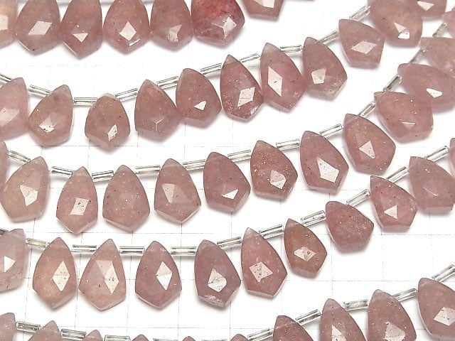 Rosa Epidot AAA- deformierte facettierte Marquise 16x10mm 1Strang Perlen (ca. 13 cm)