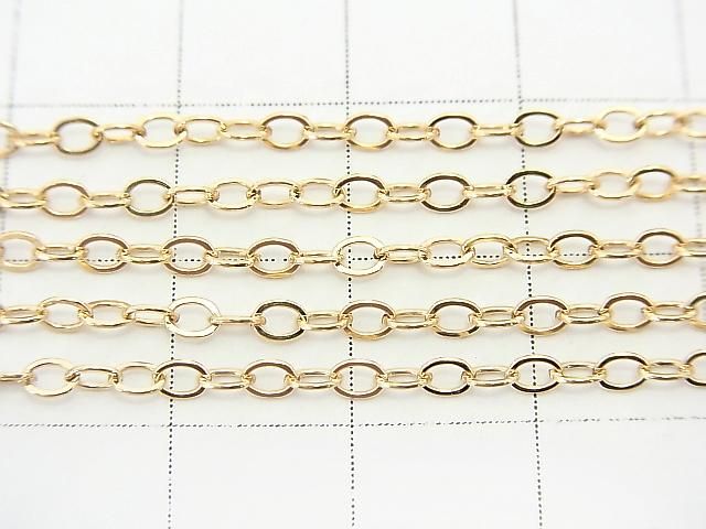 14KGF Flat Cable Chain 2.1mm 10cm