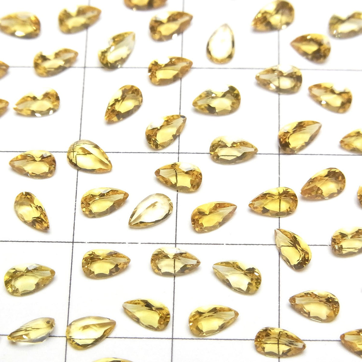 Héliodore de haute qualité AAA Pierre libre Taille poire Facettée 5x3mm 5 pièces