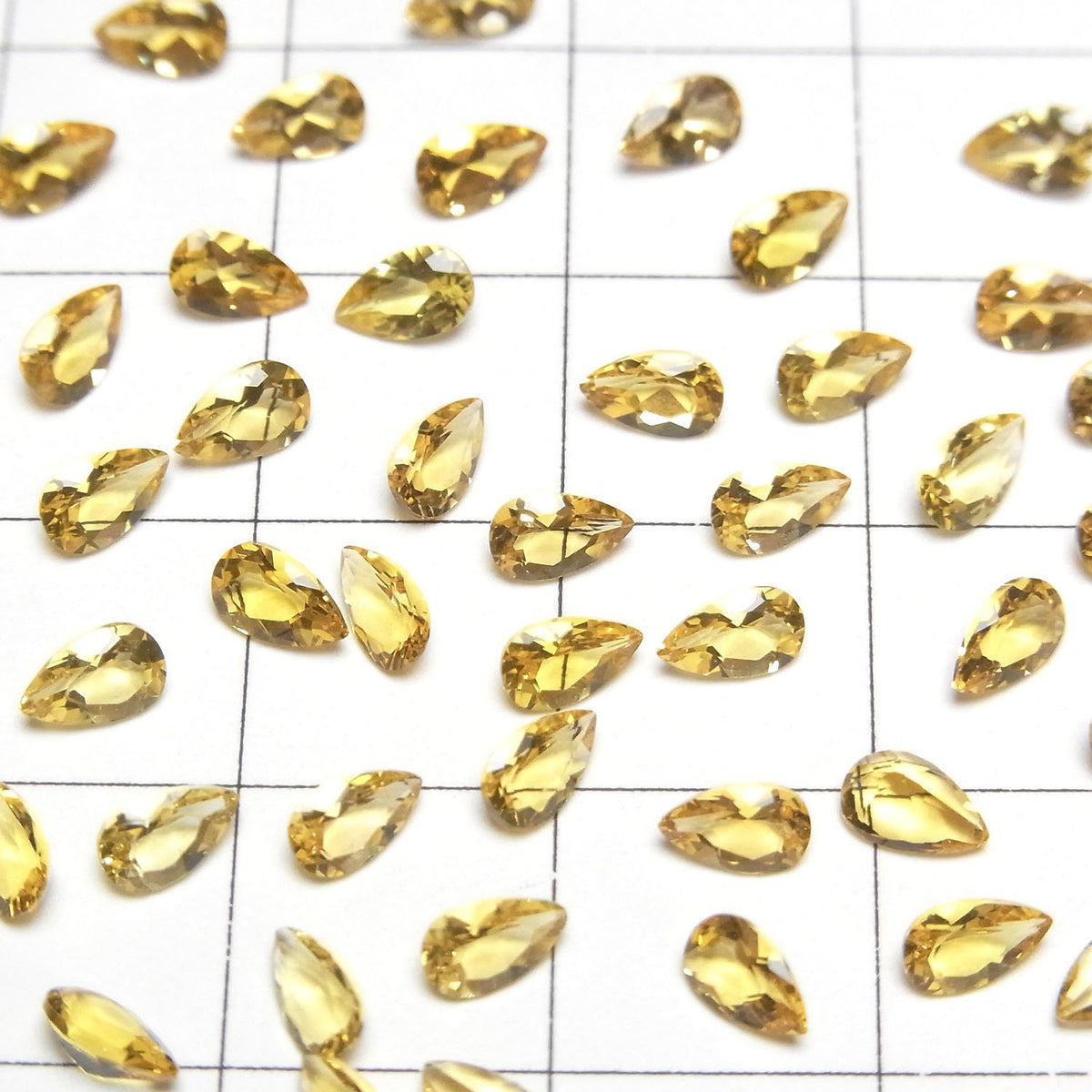 Héliodore de haute qualité AAA Pierre libre Taille poire Facettée 5x3mm 5 pièces