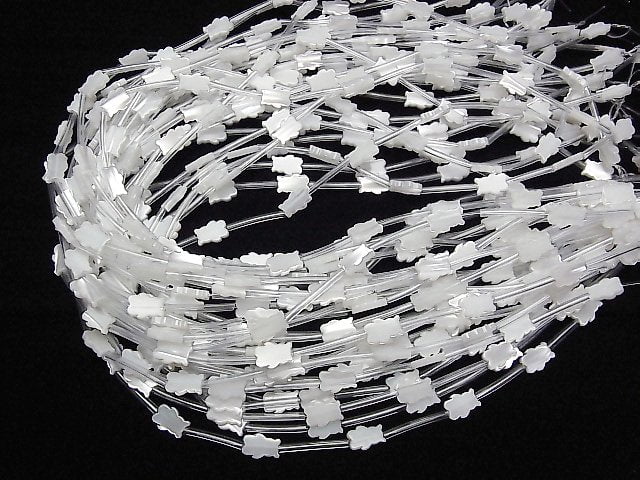 High Quality Mother of Pearl MOP AAA White Teddy Bear Shape 1strand beads (14pcs )