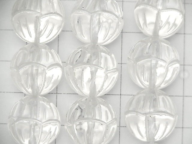 Crystal Quartz AAA Lotus Carving 16mm 1/4 or 1strand beads (aprx.15inch / 36cm)