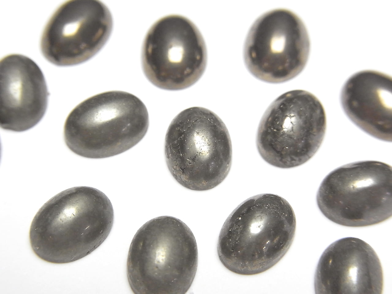 黃鐵礦橢圓素面蛋面 8x6mm 5顆