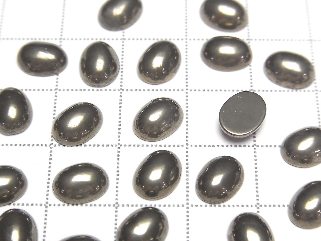黃鐵礦橢圓素面蛋面 8x6mm 5顆