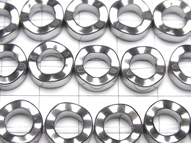 1strand $6.79! Hematite deformed Coin (donut) 12 x 12 mm x 4 mm Silver coating 1 strand (Approx 38 cm