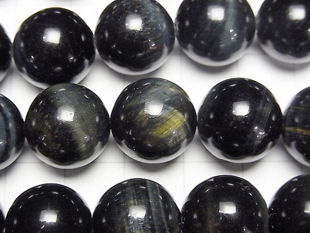 Natural color Green Tiger's Eye AAA- Round 14mm half or 1strand beads (aprx.15inch/36cm)