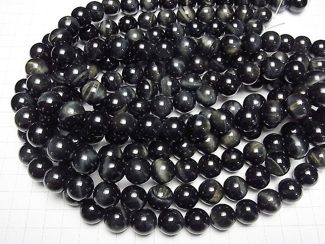 Natural color Green Tiger's Eye AAA- Round 14mm half or 1strand beads (aprx.15inch/36cm)