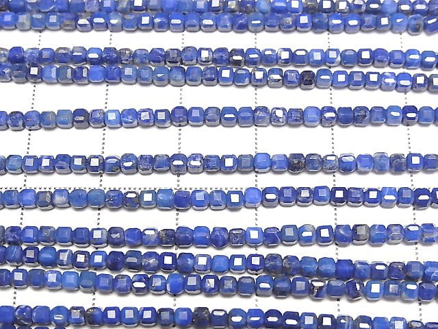 Hochwertig! Lapislazuli AA Würfelform 2x2x2mm 1Strang Perlen (ca. 15 Zoll / 37 cm)