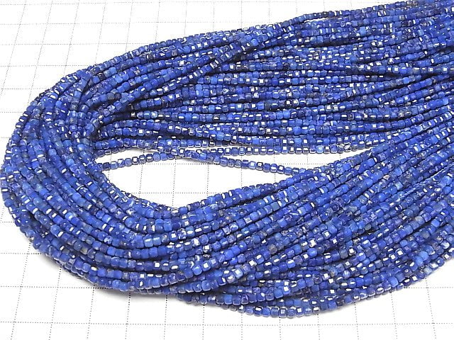 Hochwertig! Lapislazuli AA Würfelform 2x2x2mm 1Strang Perlen (ca. 15 Zoll / 37 cm)