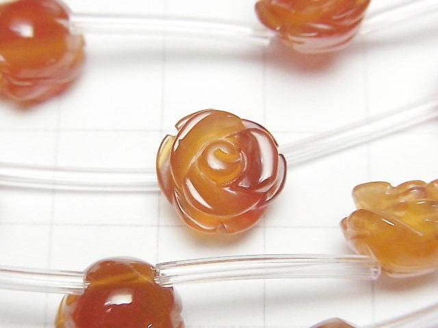 紅玉髓玫瑰12公釐半串珠或1串珠(約12吋/30公分)