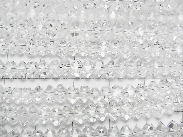 高品質!水晶石英 AAA 切面扁圓形 6x6x3mm 1/4 或 1 串珠子 (約 15 英吋/38 公分)