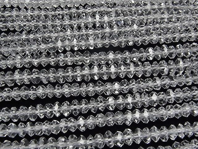 Crystal AAA Faceted Button Rondelle 6x6x3mm 1/4 or 1-strand beads (approx. 15inch/38cm) High Quality!