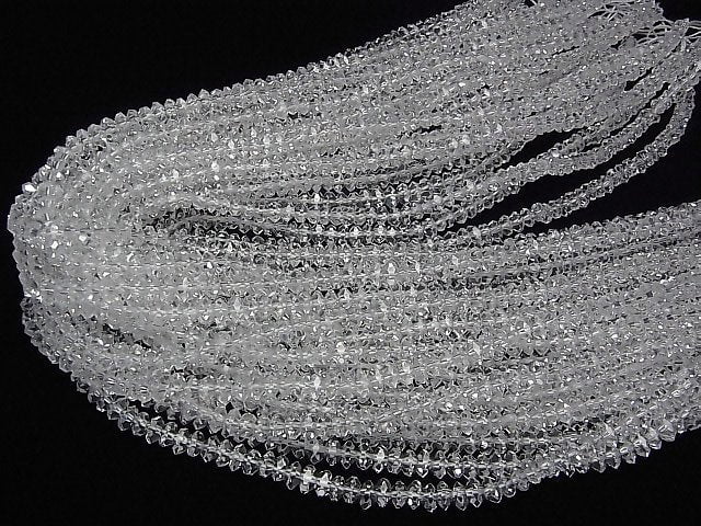High Quality! Crystal Quartz AAA Faceted Button Rondelle 6x6x3mm 1/4 or 1strand beads (aprx.15inch/38cm)