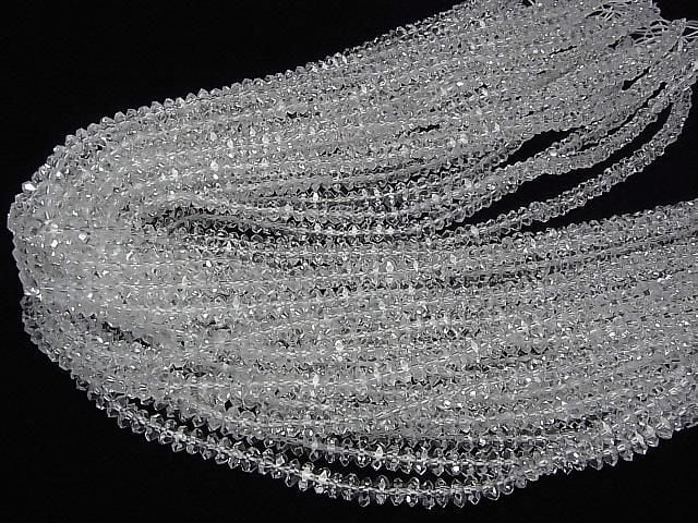 Crystal AAA Faceted Button Rondelle 6x6x3mm 1/4 or 1-strand beads (approx. 15inch/38cm) High Quality!